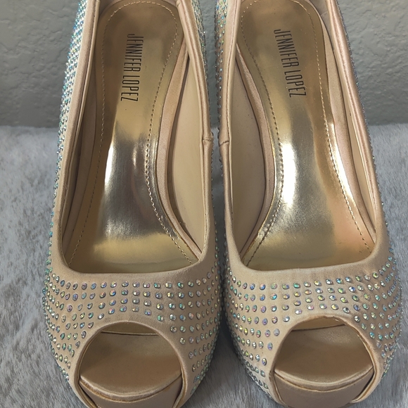 JENNIFER LOPEZ 👠 RHINESTONES PUMPS HEELS 6M - Picture 3 of 9